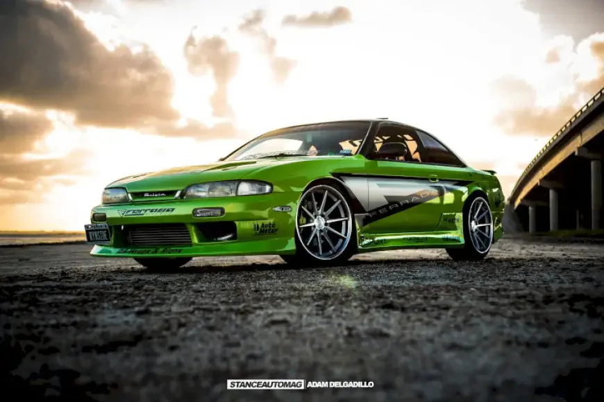 Green nissan silvia show car