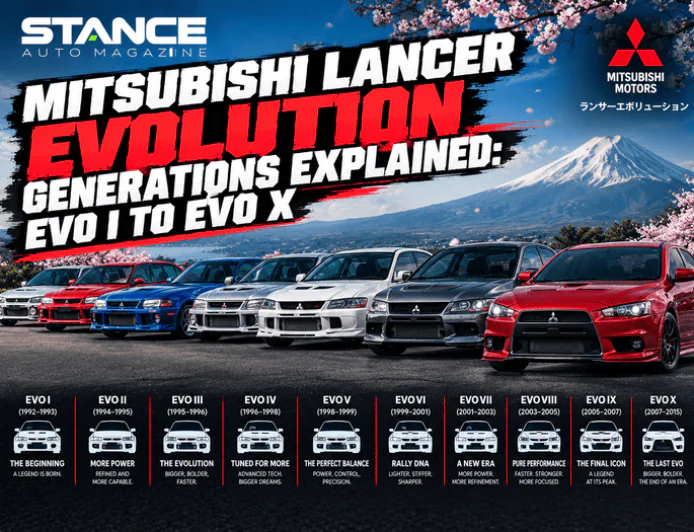 Mitsubishi Lancer Evolution Generations Explained: Evo I to Evo X
