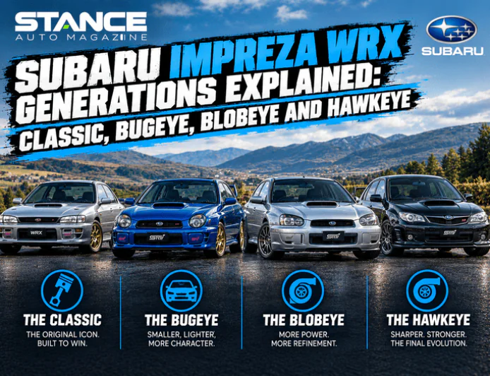 Subaru Impreza WRX Generations Explained: Classic, Bugeye, Blobeye and Hawkeye
