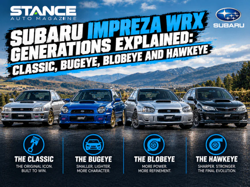 Subaru Impreza WRX Generations Explained: Classic, Bugeye, Blobeye and Hawkeye
