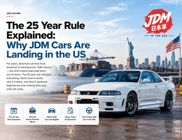 The 25 Year Rule Explained: Why JDM Cars Are Landing in the US