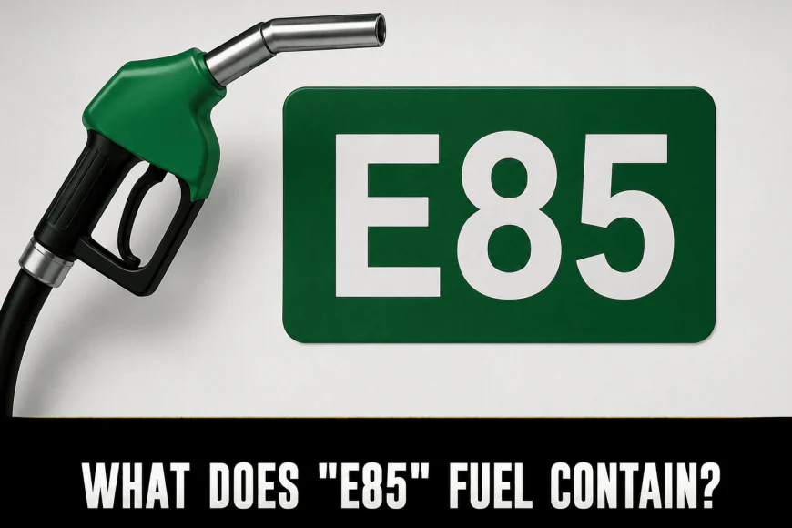 What does "E85" fuel contain?