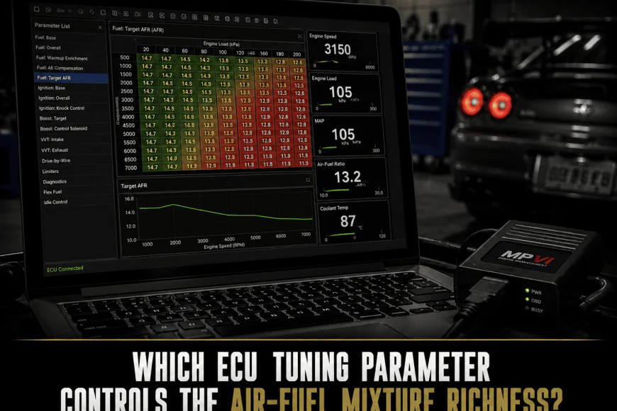 Which ECU tuning parameter controls the air-fuel mixture richness?