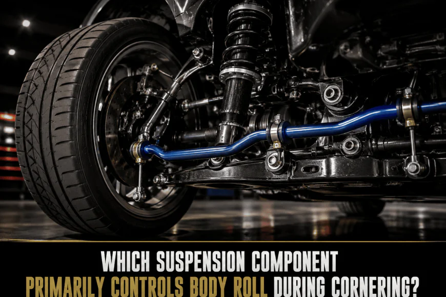 Which suspension component primarily controls body roll during cornering?